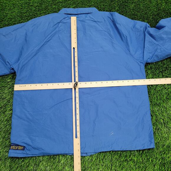 Vintage 80s Starter Coach Jacket Large 24x27 Blue - Picture 6 of 15